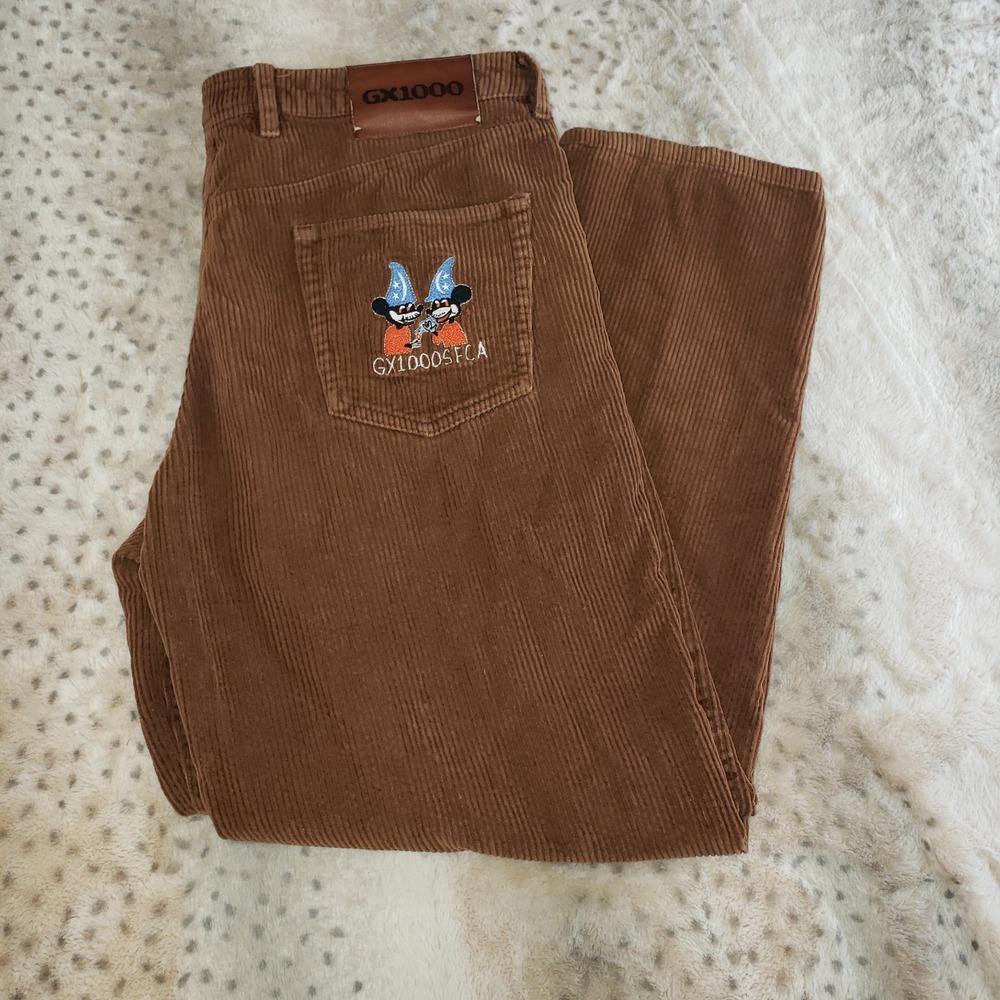 GX1000 Corduroy Dimethyltryptamine Skater Baggy Cord Pants Skateboard Size 34